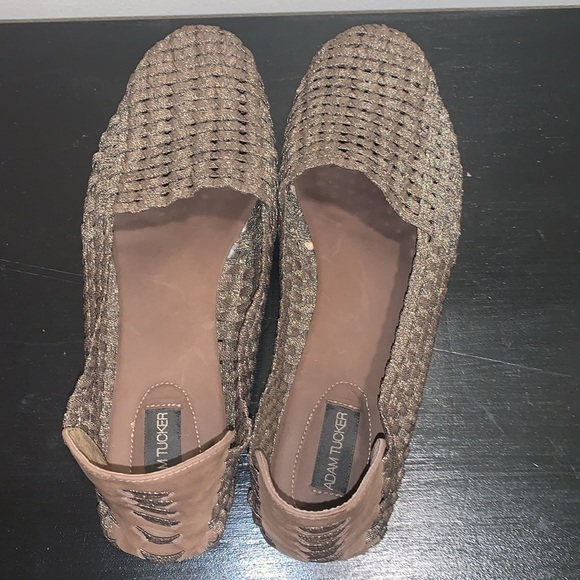 Adam Tucker Flats.  Fabric & Leather Upper.  Leather Sock.  Bronze.  Flats.  10 - Picture 9 of 10